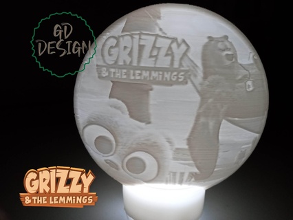 grizzy lemmings ligero Luz noche te cor netflix niños 3d print model - Mito3D
