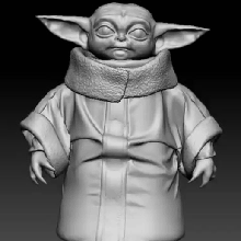 Gelb 2 Baby Yoda Star Kriege 3d print model - Mito3D