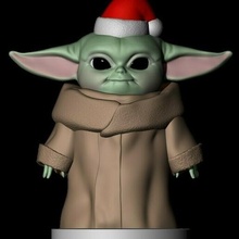 grogu baby yoda toy the mandalorian star wars decoration for christmas tree 3d print model - Mito3D