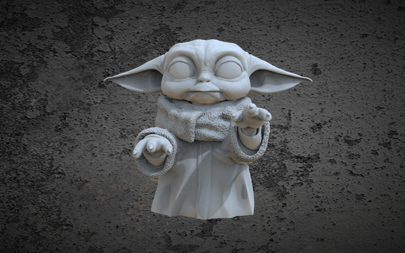 Gelb Baby Yoda Kind Mandalorianer 3D print model - Mito3D