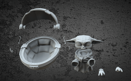 Gelb Baby Yoda Krippe Kind Mandalorianer 3d print model - Mito3D