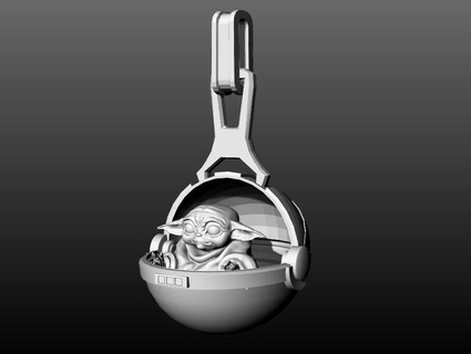 Jaune bébé yoda pendentif mandalorien jedi bijou bijoux or d'or vader guerres étoiles étoile babyyoda jouets pendentifs 3d print model - Mito3D