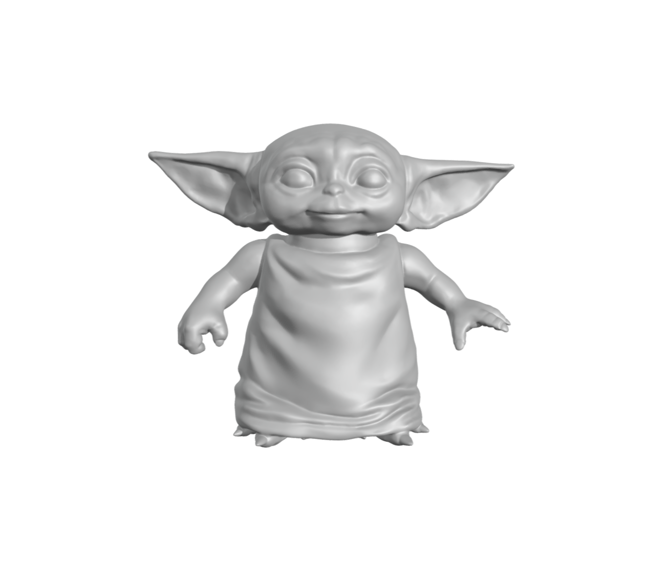 Gelb Baby Yoda einfach Babyyoda Krieg Sterne Disney Kenobi Mandalorianer Mandaloriano obi 3D print model - Mito3D