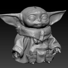 Gelb Schweinchen Bank Kunst Star Kriege Baby Yoda Mandalorianer Alcancia 3d print model - Mito3D