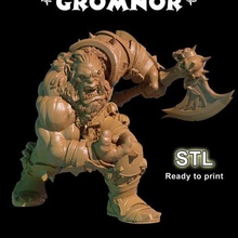 gromnor jogo orc boardgame bloodbowl warhammer dnd 3d print model - Mito3D