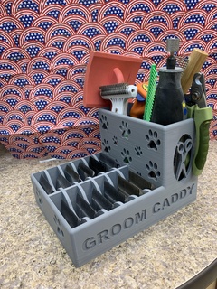 groom caddy v2 tool holder dogs cats dog grooming cat blade tools 3d print model - Mito3D