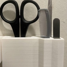 grooming kit wall mount hygiene scissors tools bathroom care accessory sink beard mustache hair 3d print model - Mito3D
