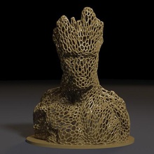 groot a arte de voronoi do busto o design madeira escultura coleção decoração marvel figura esculturas 3d impressão 3dprinting 3d print model - Mito3D