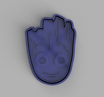 groot cookie cutter cutting guardians galaxy 3d print model - Mito3D