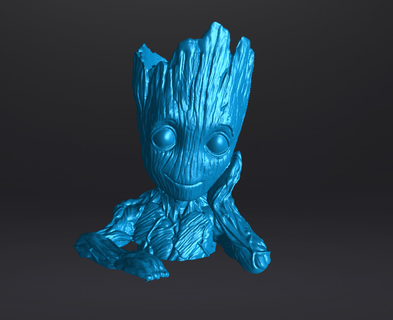 Groot pot fleur tuteurs galaxie arbre heureux 3d print model - Mito3D