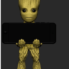 groot joystick cell phone support various control cellphone 3d print model - Mito3D