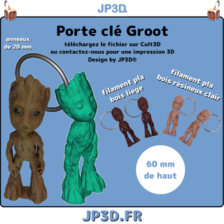 groot chave anel 3d print model - Mito3D