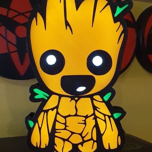 Groot lampada 3D print model - Mito3D