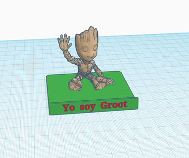 groot mobile support support mobile groot  3d print model - Mito3D