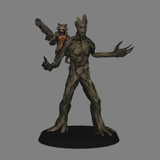 Groot razzo tutori galassia 3d Stampa procione of Vendicatori meraviglia cinematografico universo 3D print model - Mito3D