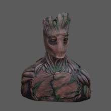 groot escultura a arte 123d 123dcatch catch Digitalização em 3d do busto guardiansofthegalaxy marvel meshmixer scan estátua verifica réplicas 3d print model - Mito3D