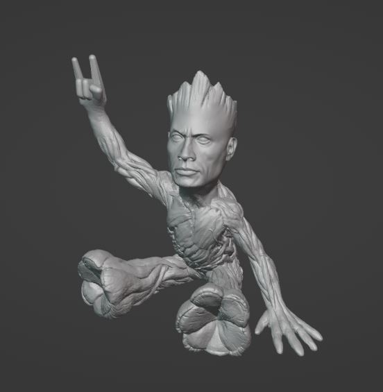 Groot 39 rock Roche Gardien galaxie Dwayne Jonson 3D print model - Mito3D