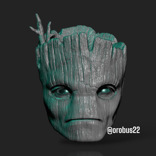 Groot v1 Groot testa headsculpt figura azione figura orobus meraviglia leggende orobus22 3d print model - Mito3D