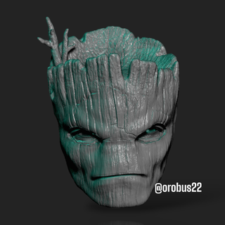 Groot v3 testa headsculpt figura azione orobus meraviglia leggende orobus22 3d print model - Mito3D