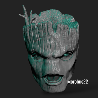 Groot v4 Groot testa headsculpt figura azione figura orobus meraviglia leggende orobus22 3d print model - Mito3D