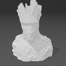 Groot voksel düşük poli 3d print model - Mito3D