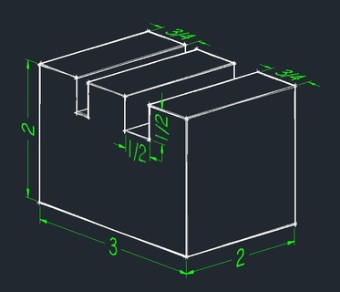 groove block básico quadra simples sulco teste 3d print model - Mito3D
