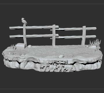 ground base - grendizer base 3dprint ground fence grendizer goldorak goldrake eagle  3d print model - Mito3D