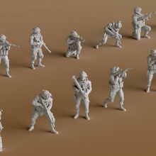 group 1 soldiers game human miniature figurine people 3d print model - Mito3D