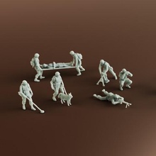 grupo 2 soldados gadget pessoas figurine miniatura jogo humanos 3d print model - Mito3D