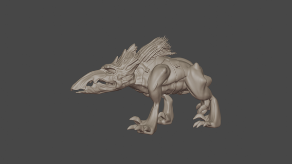 groute hound groute groot kroot hound tau harness blender sculpt cannibal bird  3d print model - Mito3D