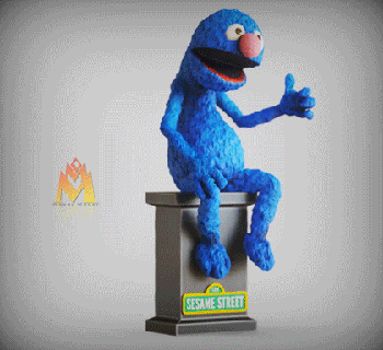 Grover sesame sokak klasik karikatür tv series fanart heykelcik bert Ernie kurabiye canavar Elmo büyük kuş Kukla göstermek susam Oscar homurdanmak ıspanak 80th Şirin heykel anime 3d print model - Mito3D