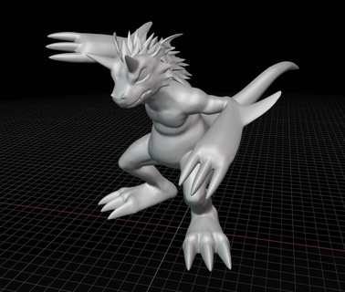 grognement grandir digimon anime manche Pokémon figure jyarimon gigimon guilmon évolution digiévolution 3d print model - Mito3D
