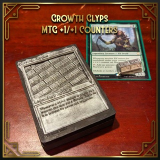 growth glyphs - mtg power toughness counters pre supported 3d print model - Mito3D