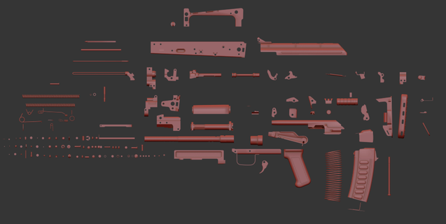 Groza Jeu pistolet jouet 3d stl brut ak 762mm 3d print model - Mito3D
