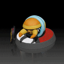 grubbin empujar Lun figurilla color vrml file 3d impresión modelo Comoras anime figura juguete pokemon nintendo bebé plantador hogar casa 3d print model - Mito3D