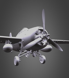 grumman f4f gato inferno modelagem wwii Luft 46 aeronave 3d print model - Mito3D