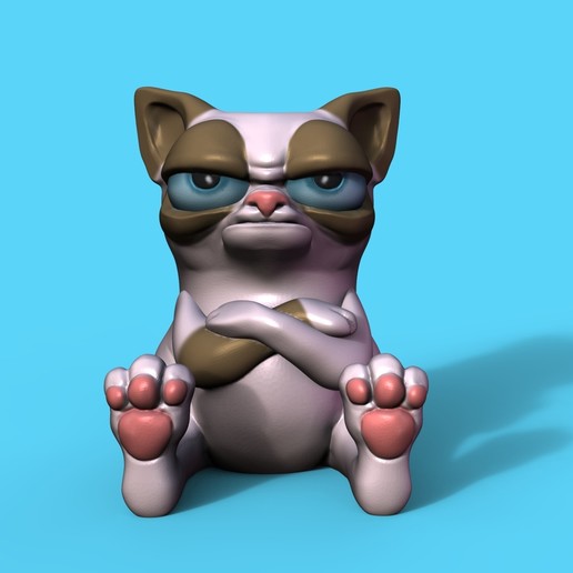 grumpy cat various collectible 3D print model - Mito3D