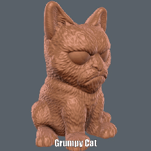 grumpy cat easy print support 3d print model - Mito3D