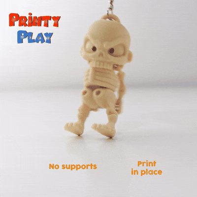 grumpy skeleton art flexi cute hallowen articulated 3d print model - Mito3D