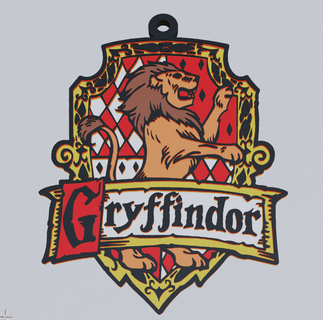 gryffindor coat arms keyring keychain harry potter hogwarts house brave bold shield 3d printing fans magic collectible accessory magical world gift 3d print model - Mito3D
