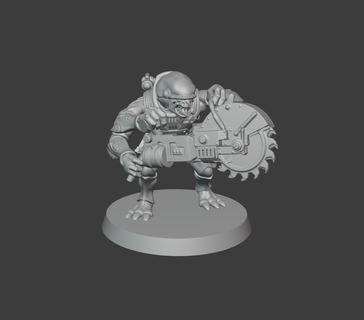 gsc acolyte killsaw - wait wrong faction sci-fi miniature tabletop wargame roleplay warhammer genestealer cults heavy rock saw tyranids 3d print model - Mito3D