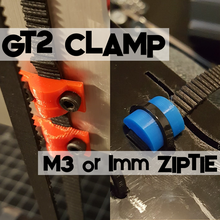 gt2 belt clamp - zip tie m3 screw tool 3d printer parts 3d print model - Mito3D