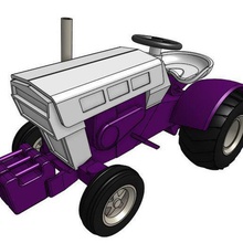 gt6p 1 25 garden-tractor-puller Modell verschiedene Traktor ziehen - Ausrüstung Garten 3d print model - Mito3D