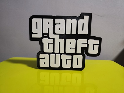 gta logo grand theft auto logo poster sign  3d print model - Mito3D