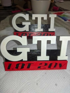 gti emblem 26v 18t ford mustang motor logo cart cars toyota engine base support hook red white 3d print model - Mito3D
