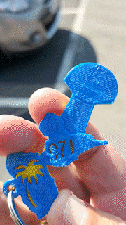 guadeloupe caddy jeton anahtar yüzük alışveriş araba avuç içi ağaç Güneş anahtarlar süpermarket Karayipler ada adalar dom Tom Fransızca 3d print model - Mito3D