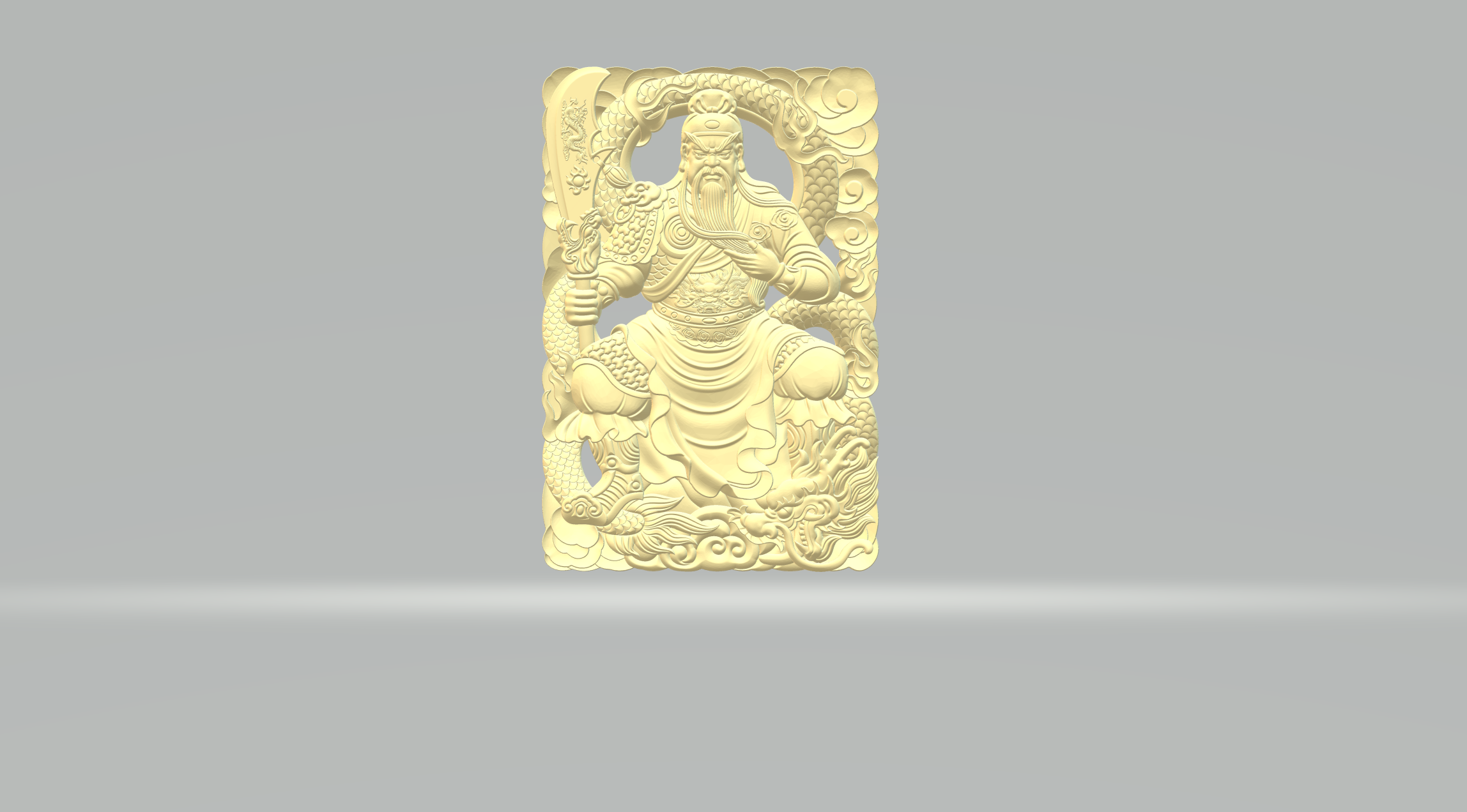 guan yu pendant 3d print model maitreya buddha bodhisattva god deity oriental relief statue sculpture jewel jewelry decoration ornament necklace sculptures art pendants 3D print model - Mito3D