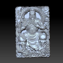 guangong art dragon character historical fighter warrior soldier china chinese oriental traditional cnc 3d bas-relief sculpture statue artcam decorative 3d print model - Mito3D