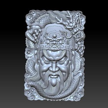 guangong dragon art character fighter warrior soldier china chinese oriental traditional cnc 3d bas-relief sculpture statue artcam historical 3d print model - Mito3D
