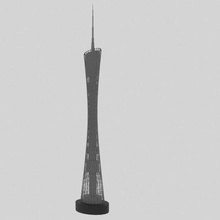 Guangzhou torre arquitetura prédio famoso Arquitetura famosa 3d print model - Mito3D